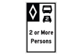 Carpool lane road safety sign