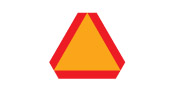Slow moving vehicle ahead safety sign